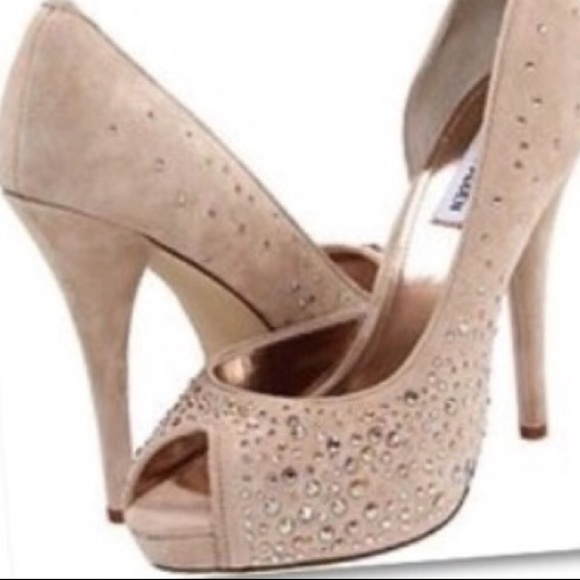 Steve Madden Shoes - Steve Madden LANNAA Rhinestone Peeptoe Pumps Sz 6